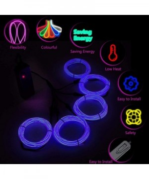 Neon EL Wire Blue Lights-2 Pack 5 in 1 Meter EL Wire Kits (Blue) - Blue - CQ18AOS7ZXH $7.05 Rope Lights