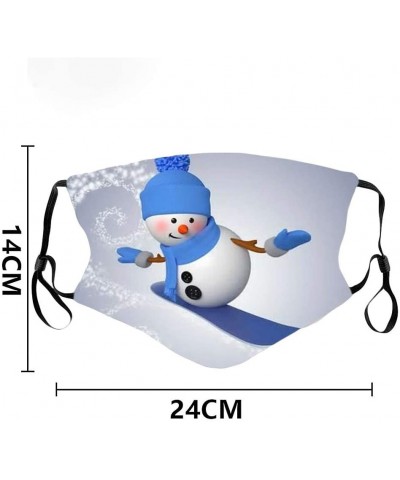 Adult Christmas Snowman Santa Claus Printing Adjustable Washable Face Bandanas for Outdoor Indoor - I - C419KN8QG9H $5.38 Swags
