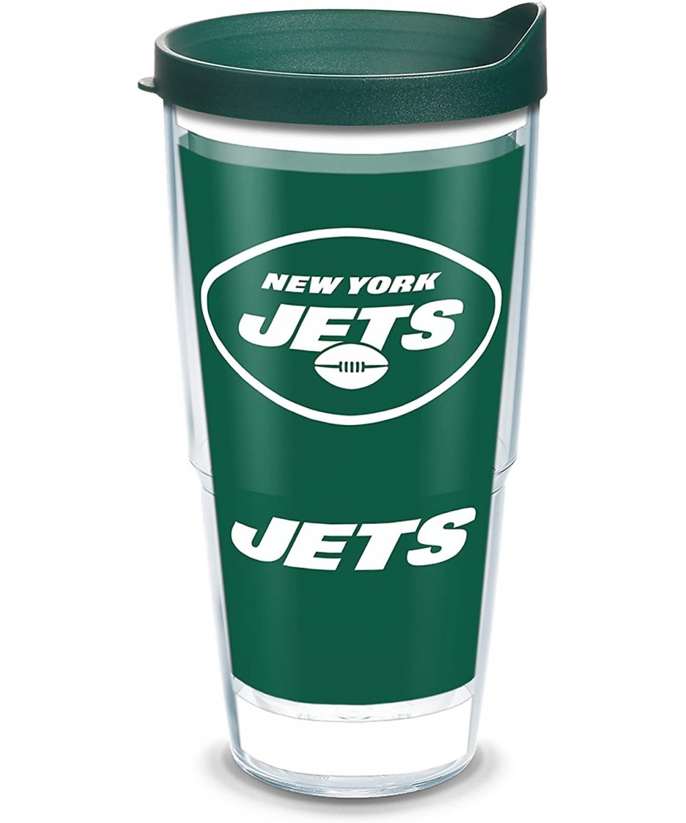 NFL New York Jets - Touchdown Insulated Tumbler with Wrap and Hunter Green Travel Lid- 24 oz - Tritan- Clear - Clear - CK18TS...