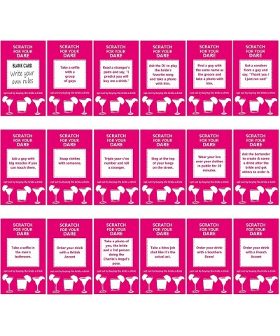 40 Bachelorette Party Drinking Game Dare Card - Bachelorette Scratch Off Cards - Perfect for Girls Night Out Activity-Bridal ...