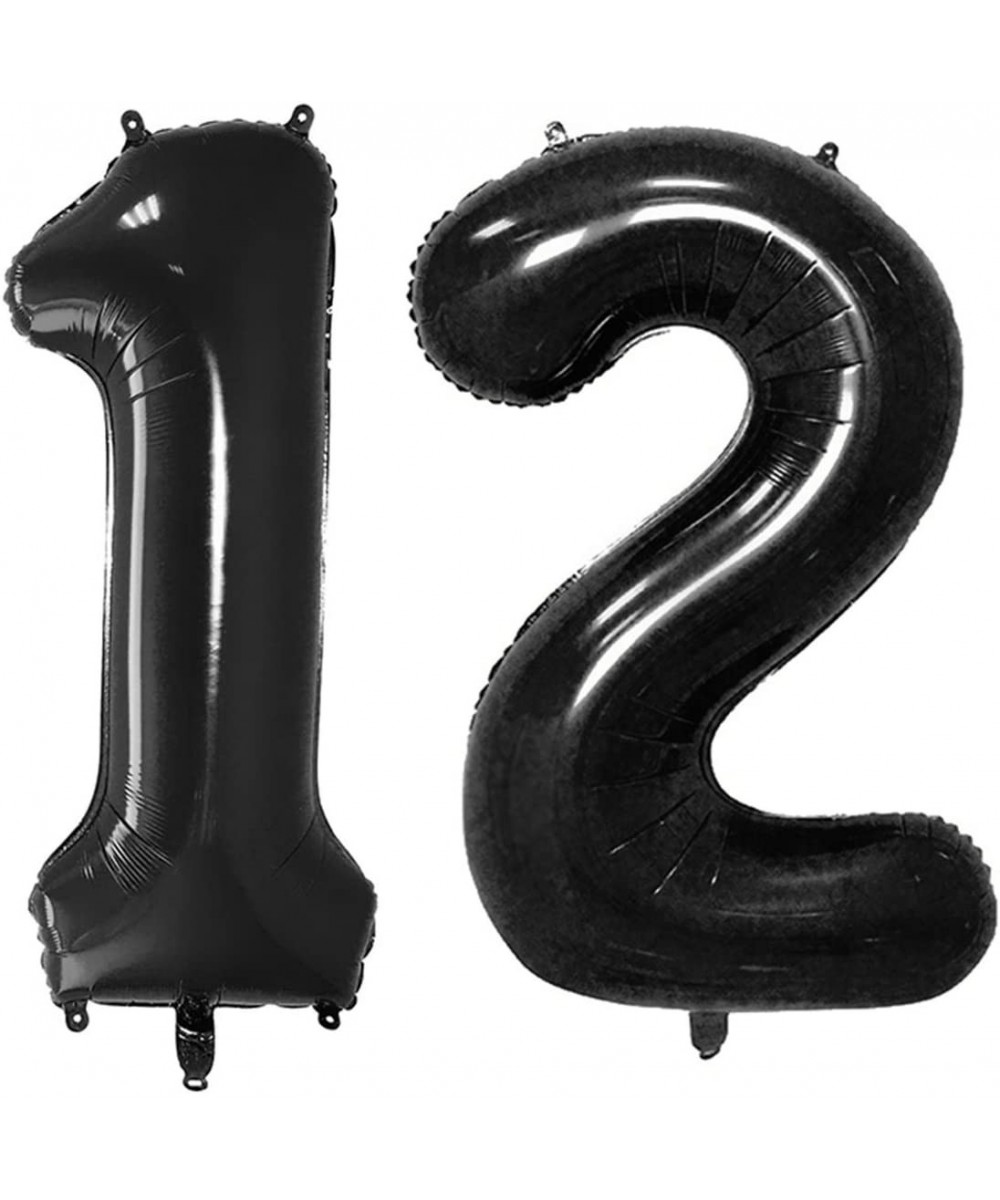 40inch Black Foil 12 Helium Jumbo Digital Number Balloons- 12th Birthday Decoration for Girls or Boys-12 Birthday Party Suppl...