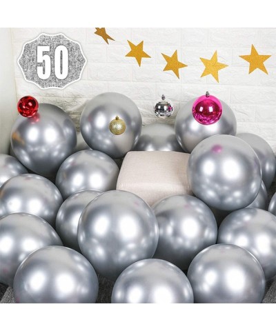 Silver Balloons Chrome Shiny Metallic Latex 12 Inch Thicken Balloons 50 Pack for Wedding Party Baby Shower Christmas Birthday...