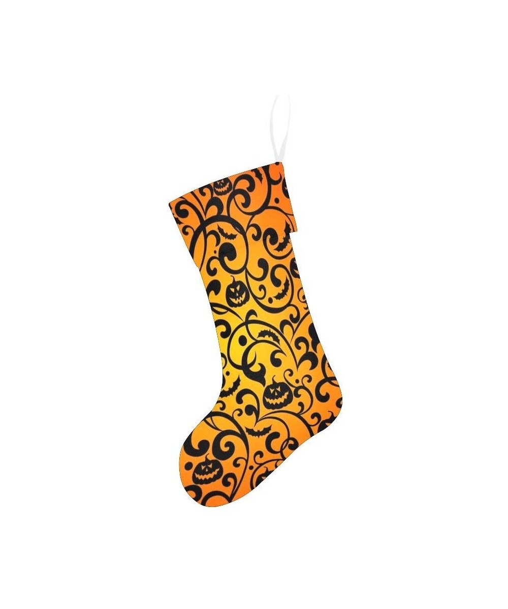 Halloween Pumpkin Floral Christmas Stocking for Family Xmas Party Decoration Gift 17.52 x 7.87 Inch - Multi7 - C619HLSL8LK $1...