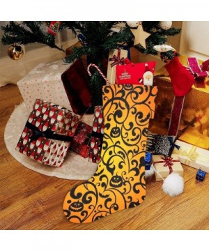 Halloween Pumpkin Floral Christmas Stocking for Family Xmas Party Decoration Gift 17.52 x 7.87 Inch - Multi7 - C619HLSL8LK $1...