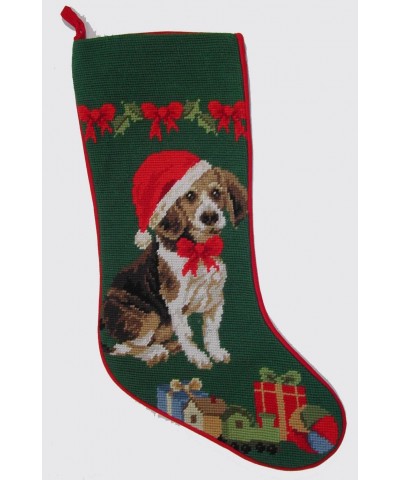 Beagle Needlepoint Christmas Stocking - CE115VVAEWD $24.45 Stockings & Holders