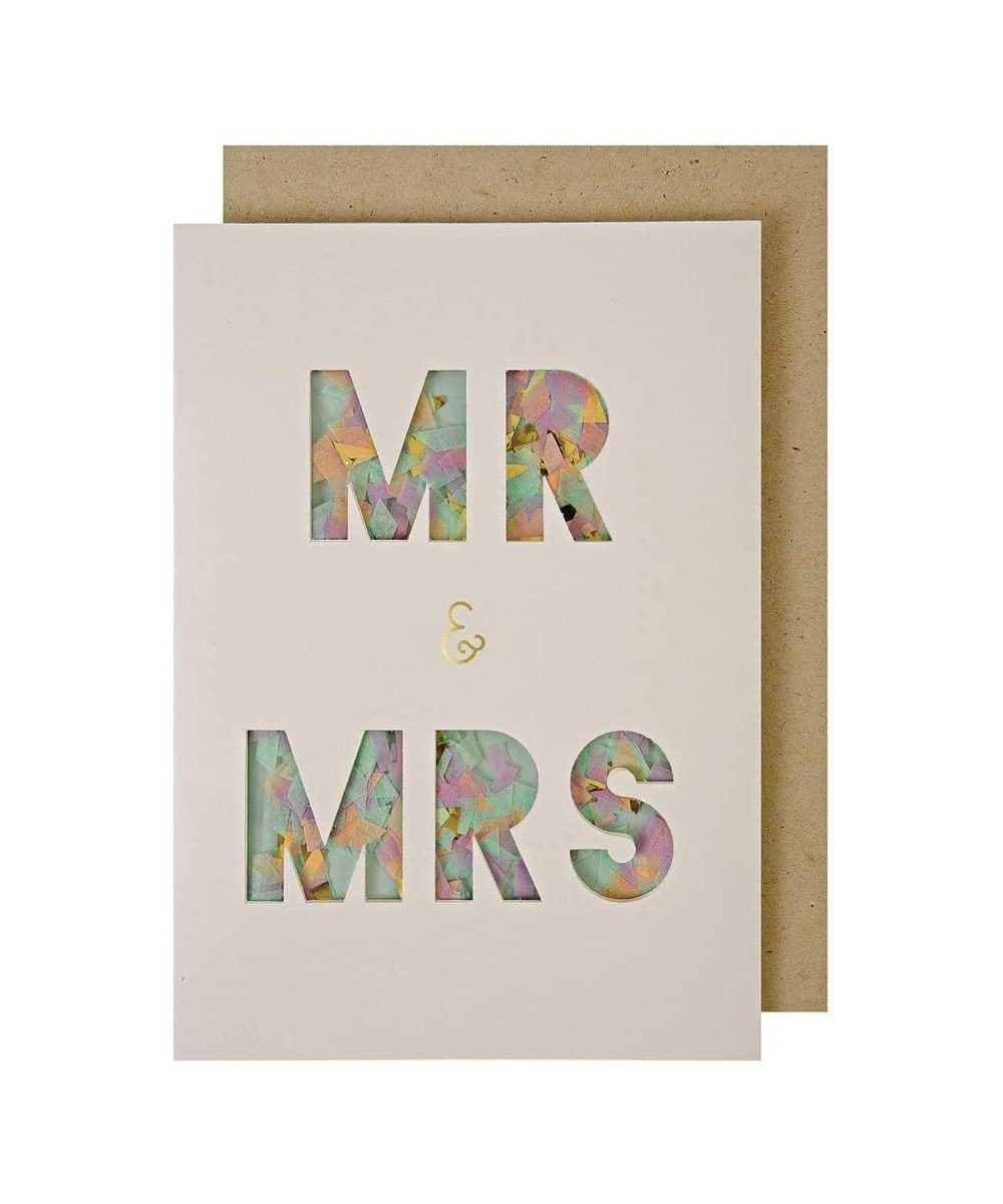 Mr & Mrs Confetti Shaker Greeting Card- Wedding- Engagement Card - CF189UR8AHZ $4.87 Party Packs