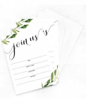 25 Party Invitations with Envelopes - Blank Paper Invites with Watercolor Greenery - Great for Weddings- Graduation- Couples ...