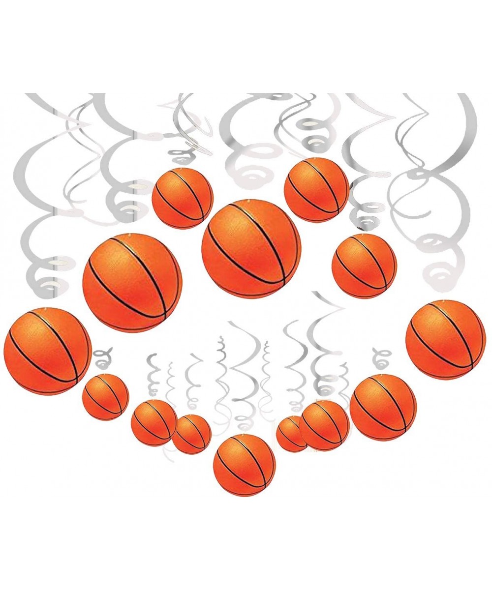 36Ct Basketball Party Supplies Hanging Swirls Decorations - Sports Basketball Game Baby Shower/Birthday Party Decorations - C...