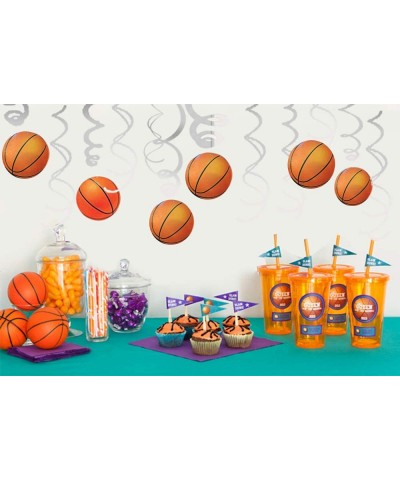 36Ct Basketball Party Supplies Hanging Swirls Decorations - Sports Basketball Game Baby Shower/Birthday Party Decorations - C...