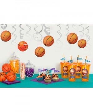 36Ct Basketball Party Supplies Hanging Swirls Decorations - Sports Basketball Game Baby Shower/Birthday Party Decorations - C...