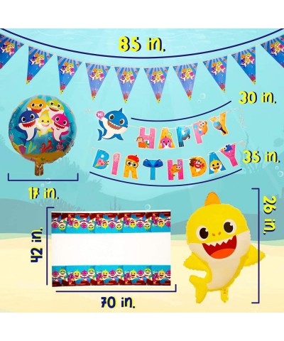 Baby Little Shark Party Supplies - 125Pc Birthday Decor Set - By - Decorations and Supplies Include Favors- Banner- Balloons-...