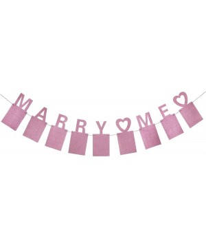 Marry Me Photo Banner Pink Foiled for Wedding Sign Bridal Shower Banner Hen Night Bunting - C718HSLYH5E $7.28 Banners & Garlands