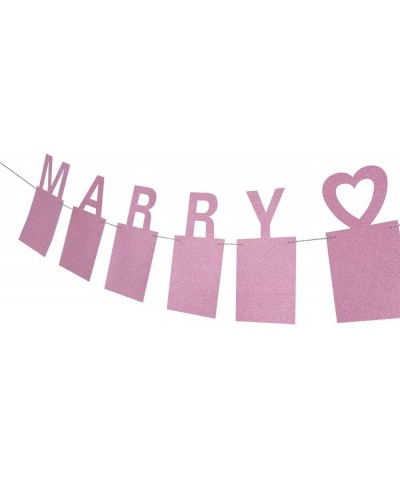 Marry Me Photo Banner Pink Foiled for Wedding Sign Bridal Shower Banner Hen Night Bunting - C718HSLYH5E $7.28 Banners & Garlands