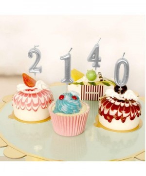 Birthday Candles Ten Years Silvery Happy Birthday Number 0 Candle for Cake Topper Decoration for Party Kids Adults Numeral 10...