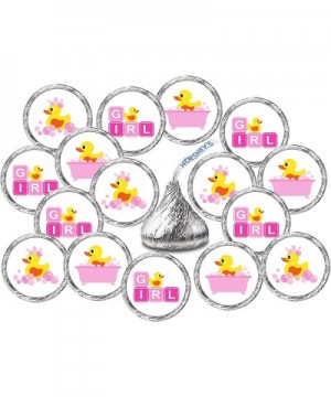 324 Pink Duck- Rubber Ducky Theme Baby Shower Favors Stickers for Baby Shower Or Baby Sprinkle Party- Baby Shower Kisses Stic...