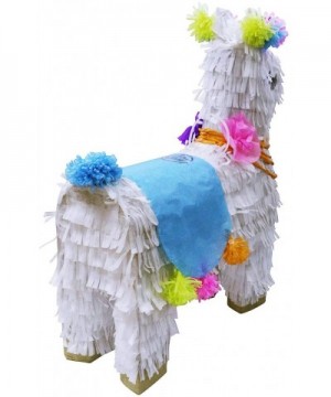 White Llama Pinata with Flower Details (Piñata) Ideal for Birthday Parties- Center Piece- or Photo Prop- Party Decoration - P...