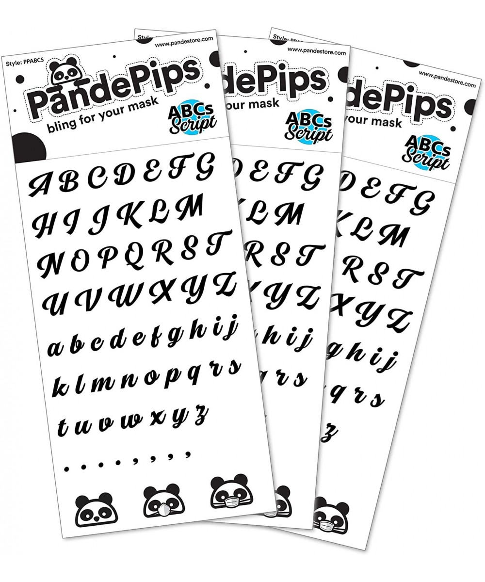 Pande Pips - Script ABCs - Perfect for Kids Reusable Face Masks - Spell Names or Phrases - Perfect for Health Care Workers- A...