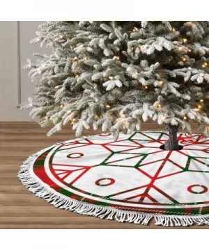 Christmas Tree Skirt 30 Inches- Macgregor Tartan Pattern Scottishcage White Tassel Edge Xmas Tree Skirt Mat for Festive Holid...