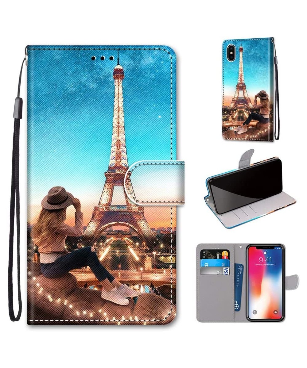 Full Body Case for iPhone XS Max-Colorful Pattern Design PU Leather Flip Wallet Case Cover with Magnetic Closure Stand Card S...