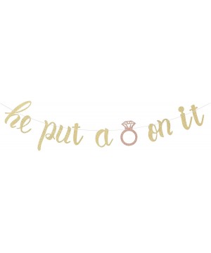 He Put a Ring on It Banner for Engagement Bridal Shower Glitter Paper Garland Party Decorations - C9192YKYZMO $5.03 Banners &...