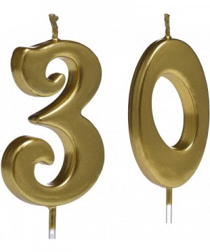 Gold 30th Birthday Candles-Number 30 Cake Topper for Party Decoration - CL192MI48M5 $5.32 Cake Decorating Supplies