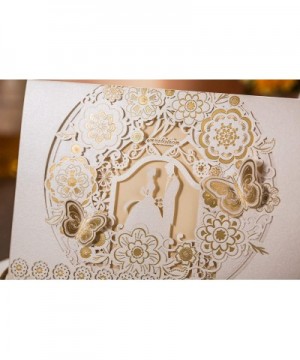 25PCS Invitation Cards Laser Cut Wedding Party Invitations Cards with Lace for Wedding Engagement Party-White - White-w - CY1...