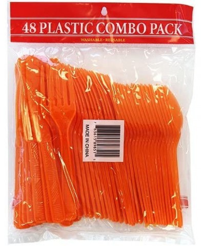 Party Dimensions- Orange 48 Count Plastic Cutlery Combo- 16 Servings - Orange - CG11MM56JE9 $7.18 Tableware