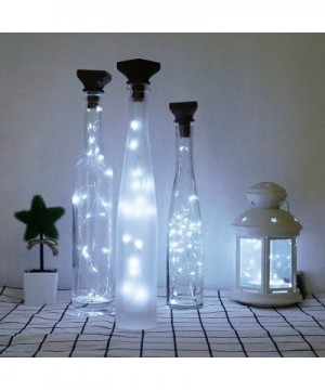 10 Pack Solar Wine Bottle Lights 20 LEDs Waterproof Fairy Cork String Silver Wire Craft Lights for Party- Wedding- Christmas-...