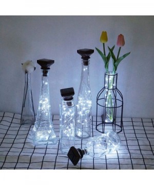 10 Pack Solar Wine Bottle Lights 20 LEDs Waterproof Fairy Cork String Silver Wire Craft Lights for Party- Wedding- Christmas-...