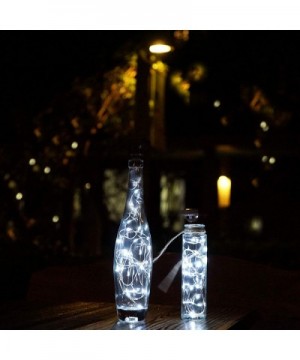 10 Pack Solar Wine Bottle Lights 20 LEDs Waterproof Fairy Cork String Silver Wire Craft Lights for Party- Wedding- Christmas-...