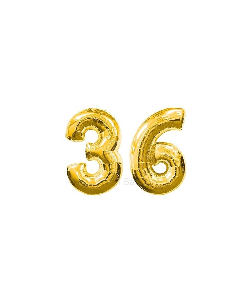 40 Inch Giant 36th Gold Number Balloons-Birthday / Party Balloons - Gold Number 36 - C6187KEQTW2 $6.67 Balloons