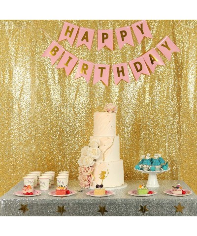 4ftx6.5ft Gold Sequin Backdrop for Baby Shower Party Sequin Backdrop for Christmas - Gold - CN18950EZDD $10.35 Photobooth Props