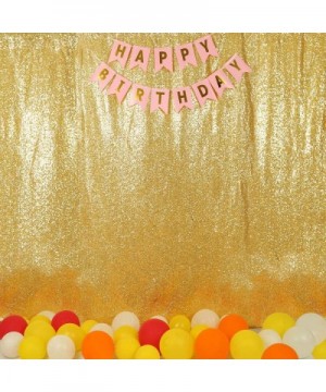 4ftx6.5ft Gold Sequin Backdrop for Baby Shower Party Sequin Backdrop for Christmas - Gold - CN18950EZDD $10.35 Photobooth Props