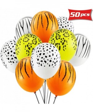 50 Pcs 12in Safari Assortment Biodegradable Latex Balloons- Leopard Print Tiger Stripe Speckle Latex Balloons- Animal World B...