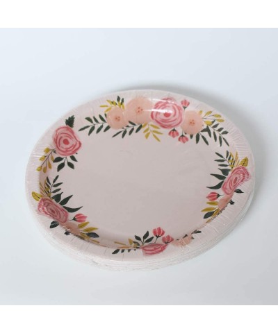 Pink Floral Party Pack - Plates Napkins Cups Serves 25 - Perfect for Birthdays- Bridal Showers- Weddings- Tea Parties - Prett...