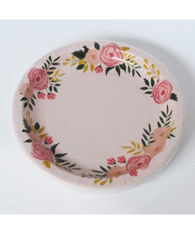 Pink Floral Party Pack - Plates Napkins Cups Serves 25 - Perfect for Birthdays- Bridal Showers- Weddings- Tea Parties - Prett...