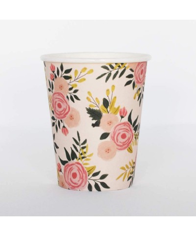 Pink Floral Party Pack - Plates Napkins Cups Serves 25 - Perfect for Birthdays- Bridal Showers- Weddings- Tea Parties - Prett...