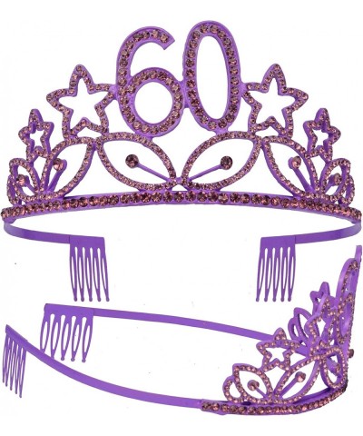 60th Birthday Gifts for Woman- 60th Birthday Tiara and Sash purple- HAPPY 60th Birthday Party Supplies- 60 & Fabulous Glitter...