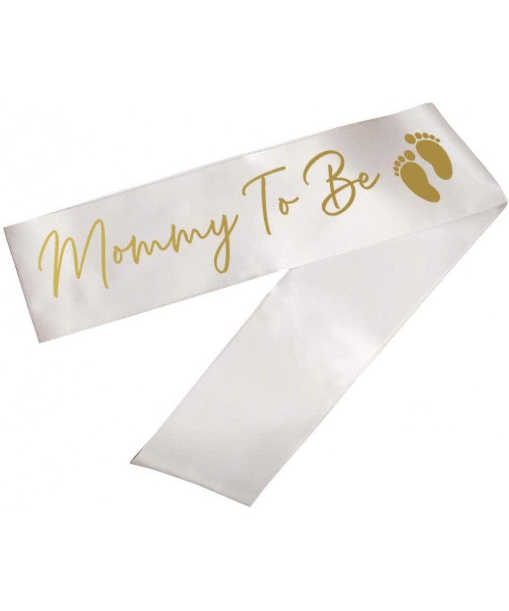 Baby Shower Party Sash- Mommy to Be- Gold Foil Text- Satin White Ribbon- Includes Diamond Pin - Mommy to Be - CR19GD4CH3G $14...