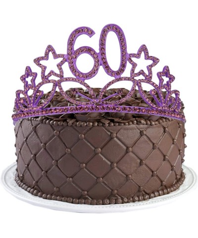 60th Birthday Gifts for Woman- 60th Birthday Tiara and Sash purple- HAPPY 60th Birthday Party Supplies- 60 & Fabulous Glitter...