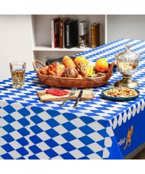 3 Pcs 137 x 274 cm Plastic Oktoberfest Bavarian Flag Check Table Cover Tablecloth for Oktoberfest Party Decorations Supplies ...