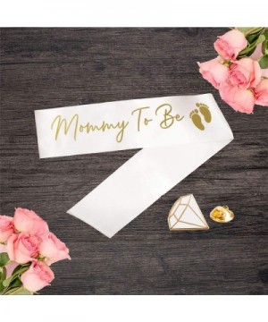 Baby Shower Party Sash- Mommy to Be- Gold Foil Text- Satin White Ribbon- Includes Diamond Pin - Mommy to Be - CR19GD4CH3G $14...