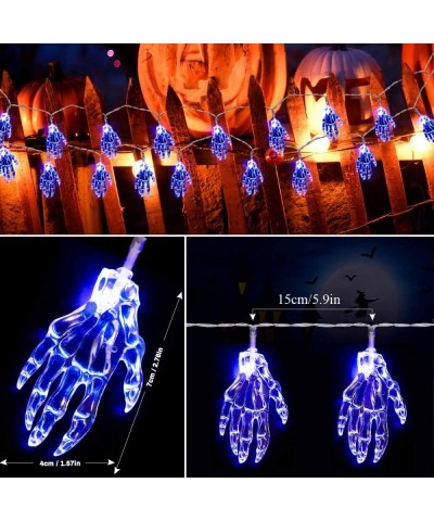 String Lights Decorative Hand Skeleton Lights String for Indoor Outdoor Decor- 2 Lighting Mode & Battery Powered (30 LEDs- 15...