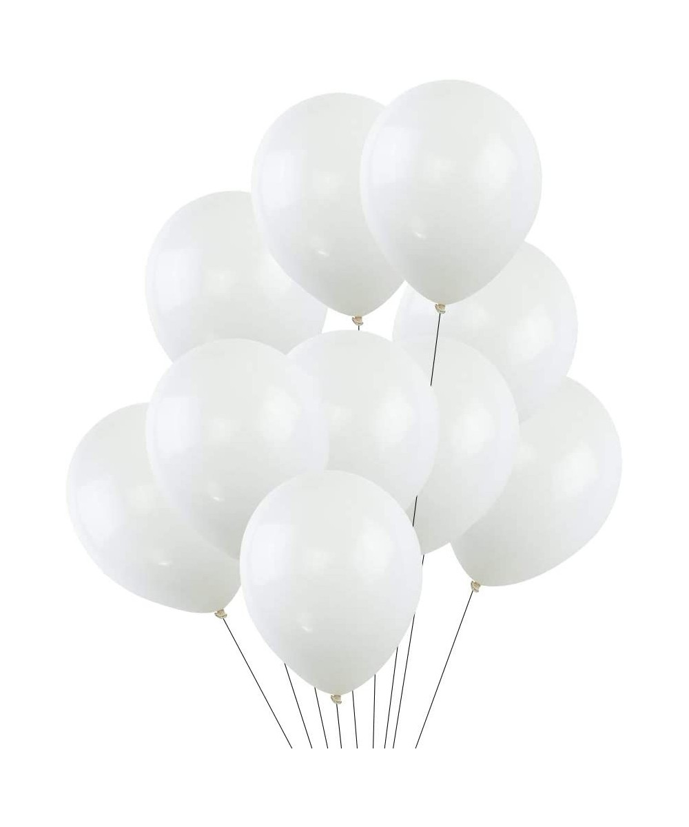 12 Inches Snow White Balloons Mother's Day Balloons Opaque Thick Latex Helium Balloons Pure White Plain Color Pack of 50 - CL...