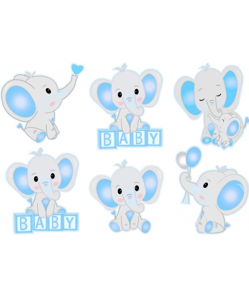 Elephant Baby Shower Decoration for Boy Blue Grey - CZ199N5AKIW $6.11 Centerpieces