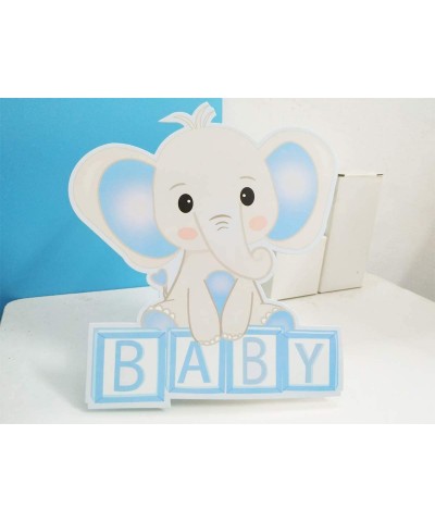 Elephant Baby Shower Decoration for Boy Blue Grey - CZ199N5AKIW $6.11 Centerpieces