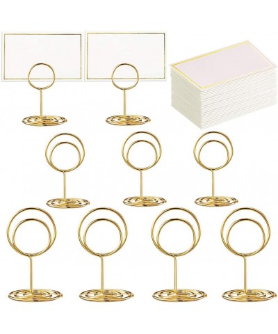 24 Pcs Premium Gold Table Number Holders and 24 Pcs Place Cards with Gold Foil Border- Place Card Holder- Table Sign Stand- P...
