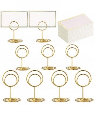 24 Pcs Premium Gold Table Number Holders and 24 Pcs Place Cards with Gold Foil Border- Place Card Holder- Table Sign Stand- P...