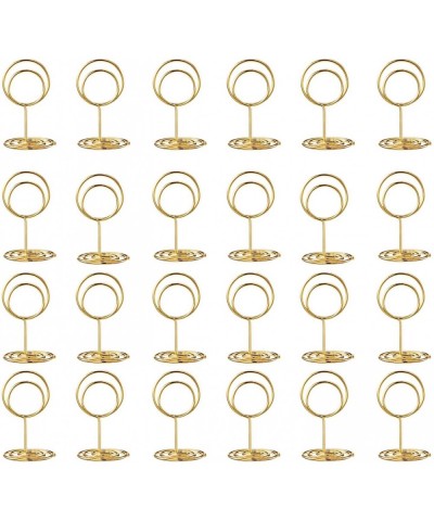 24 Pcs Premium Gold Table Number Holders and 24 Pcs Place Cards with Gold Foil Border- Place Card Holder- Table Sign Stand- P...