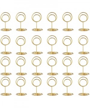 24 Pcs Premium Gold Table Number Holders and 24 Pcs Place Cards with Gold Foil Border- Place Card Holder- Table Sign Stand- P...